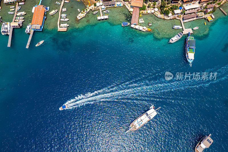 海上交通Kaleköy, Kekova。蓝色的航行。每日船之旅。游艇之旅。